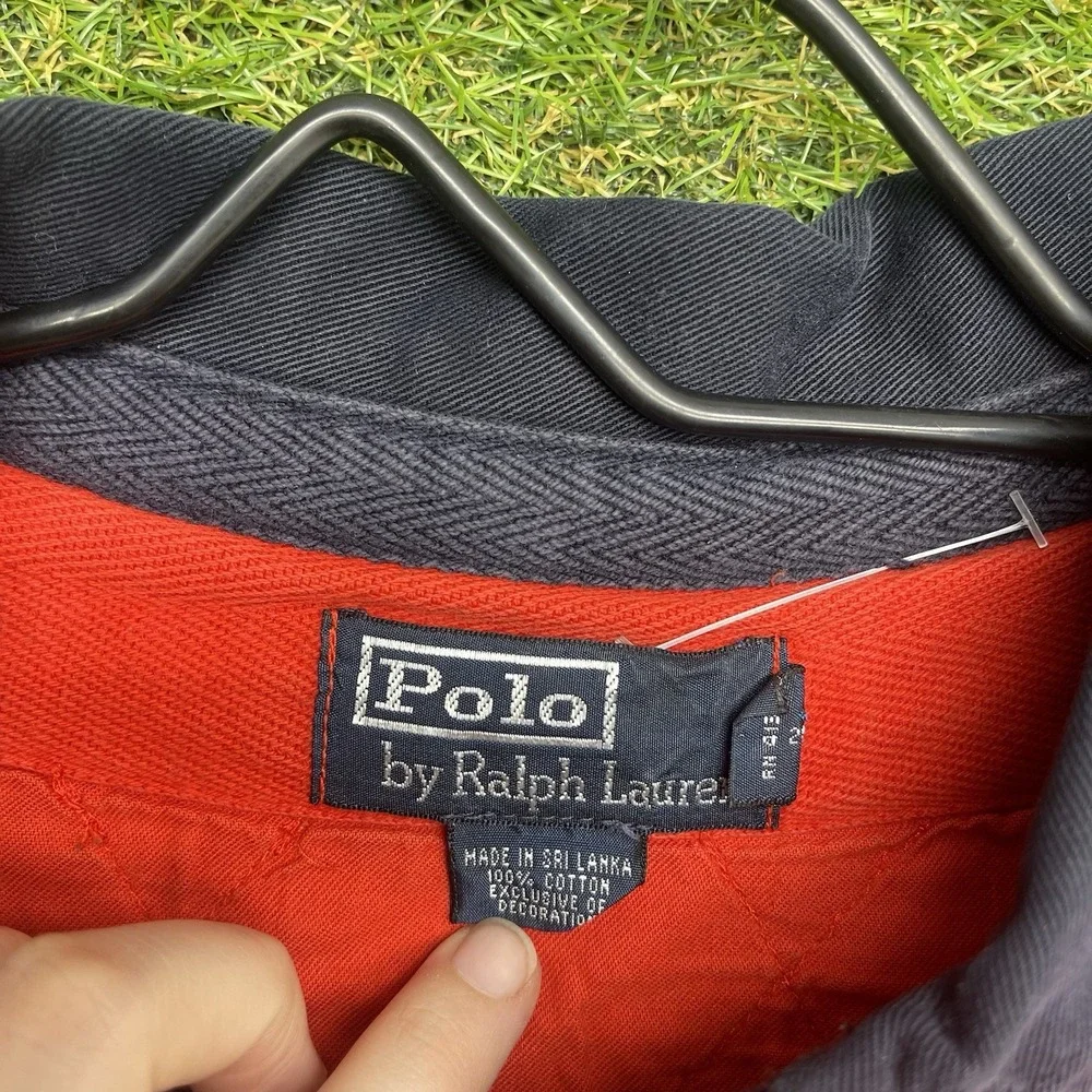 Vintage Polo Ralph Lauren Rugby Shirt Mens Large Big Pony #3 Elbow Patches y2k